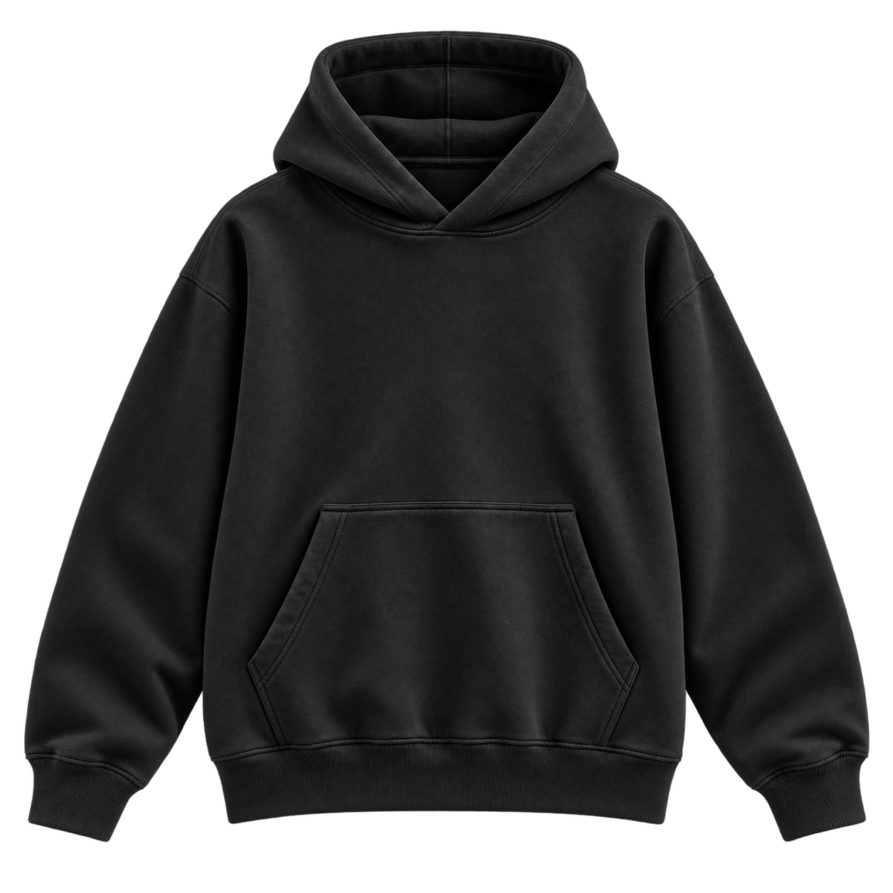 Black Hoodie in Black